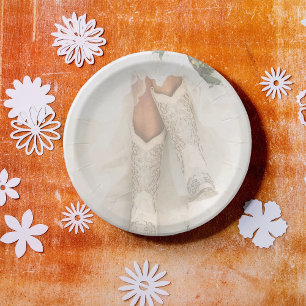 Assiettes En Carton Texas Bride à Rhinestone Boots Bridal Shower