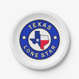 Assiettes En Carton Texas Lone Star