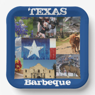 Assiettes En Carton Texas Photo Mosaic 