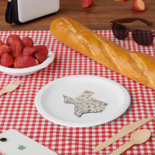Assiettes En Carton Texas Vintage Texan Carte photo Fête étoile solita