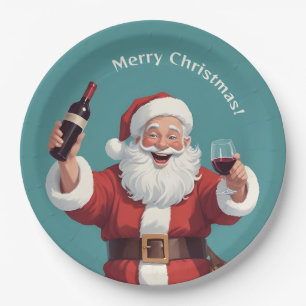 Assiettes En Carton Texte personnalisé amusant Drunk Père Noël