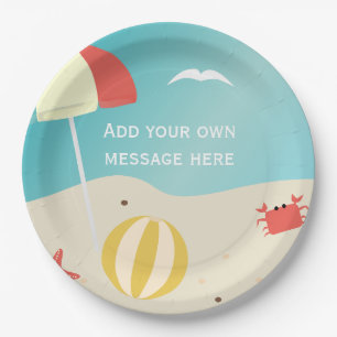 Assiettes En Carton Texte personnalisé pour les vacances d'été à la pl