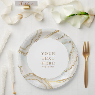 Assiettes En Carton Texture de Quartz Agate