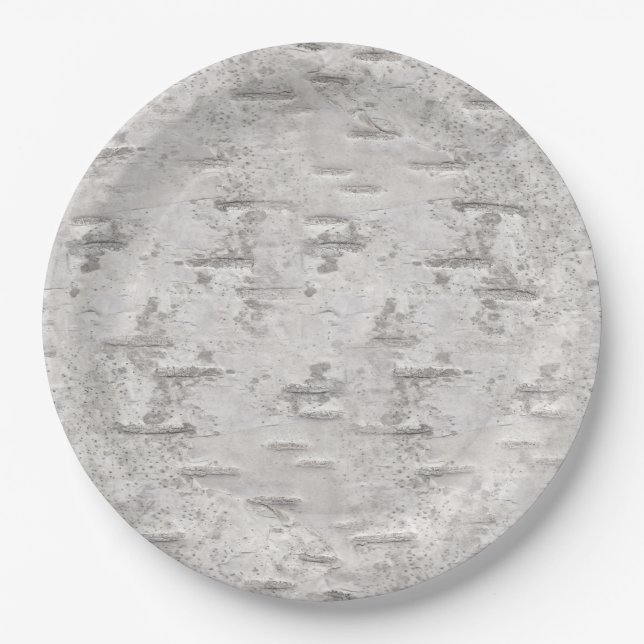 Assiettes En Carton Texture d'écorce de bouleau (Devant)
