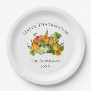 Assiettes En Carton Thanksgiving automne Citrouilles d'automne personn