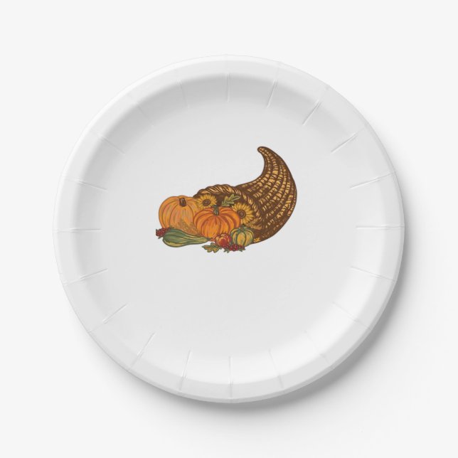 Assiettes En Carton Thanksgiving Cornucopia Classic T-Shirt (Devant)