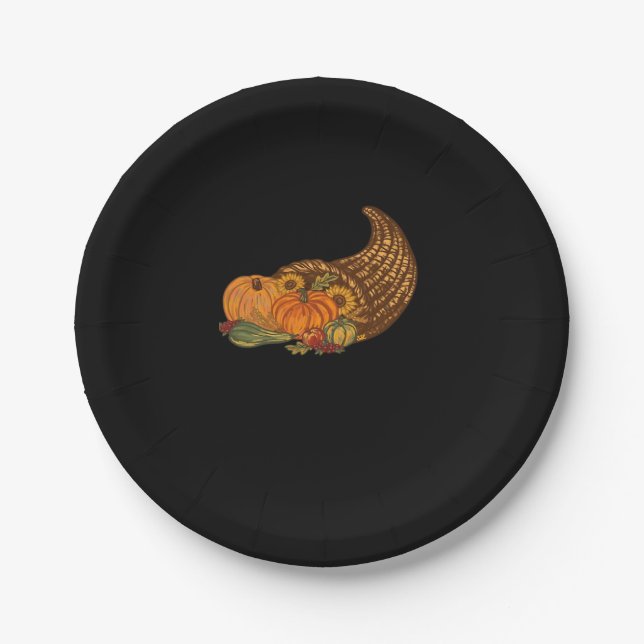 Assiettes En Carton Thanksgiving Cornucopia Classic T-Shirt (Devant)