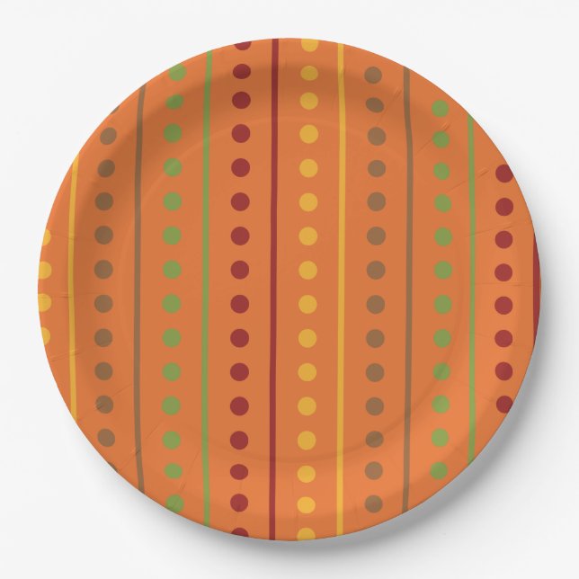 Assiettes En Carton Thanksgiving Decoration Autumn Fall Pattern (Devant)