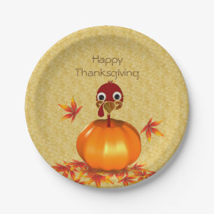 Assiettes En Carton Thanksgiving drôle Turquie dans la plaque à papier