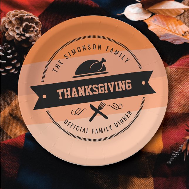 Assiettes En Carton Thanksgiving Drôle Turquie personnalisée (Créateur téléchargé)