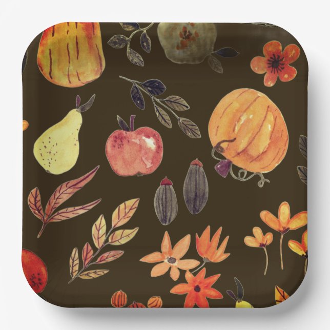 Assiettes En Carton Thanksgiving paper plates (Recto)