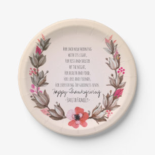Assiettes En Carton Thanksgiving Poem.Bon thanksgiving.Personnalisé.