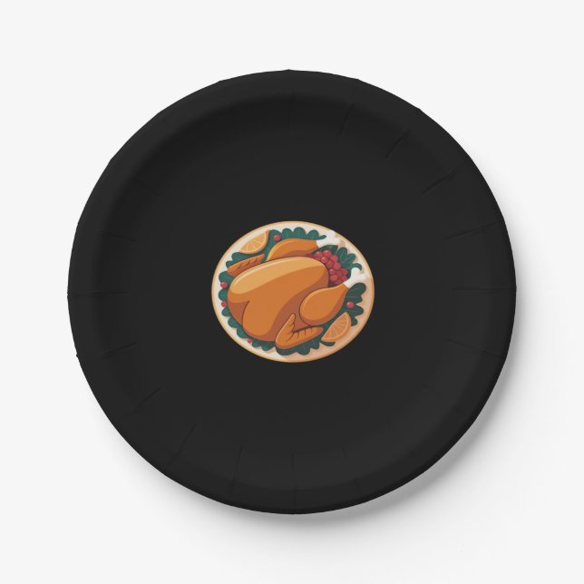 Assiettes En Carton Thanksgiving Roast Turkey - Festive Holiday Feast (Devant)