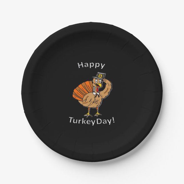 Assiettes En Carton Thanksgiving (Style 2) T-shirt surdimensionné (Devant)