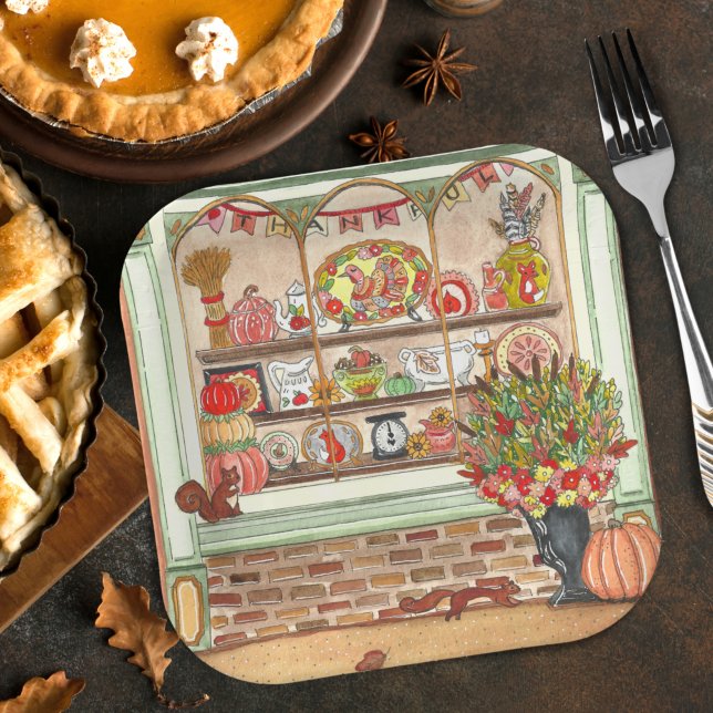Assiettes En Carton Thanksgiving Vintage Antique Shop (Créateur téléchargé)