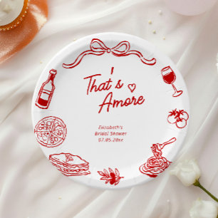 Assiettes En Carton That's Amore Coquette Papier pour Baby Shower Ital