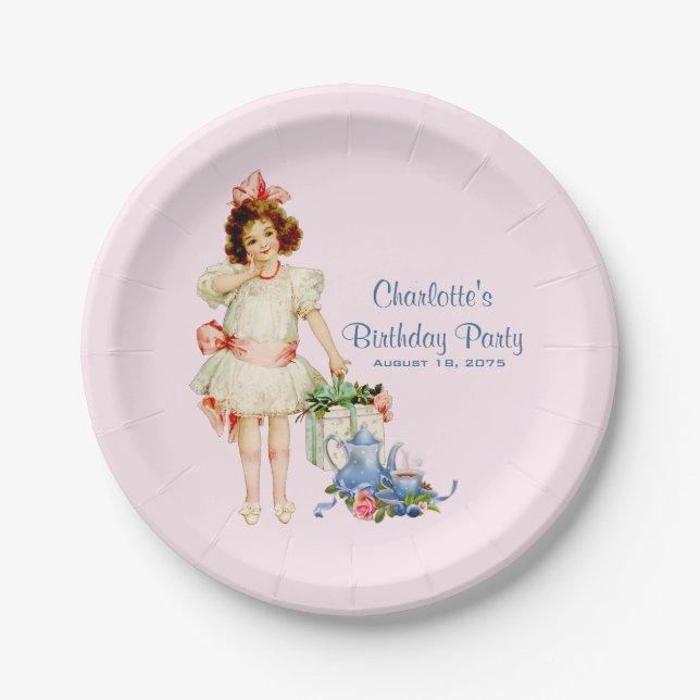 Assiettes En Carton Thé dansant pour filles (Devant)