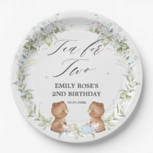 Assiettes En Carton Thé Nounours mignon pour deux fêtes d'anniversai