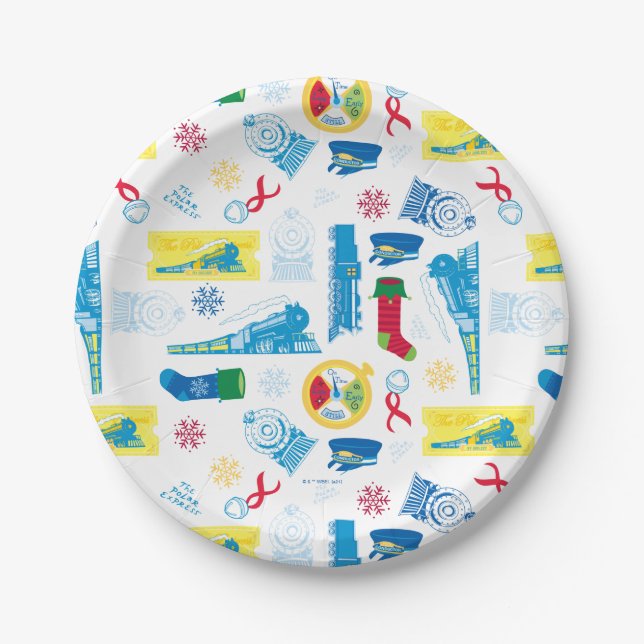 Assiettes En Carton The Polar Express | Christmas Icon Pattern (Devant)