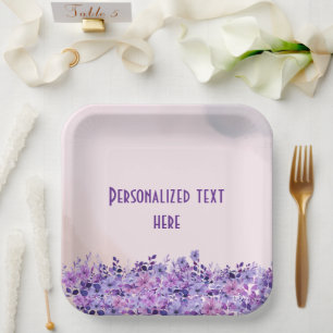 Assiettes En Carton Thé pour deux jumeaux Baby shower floral