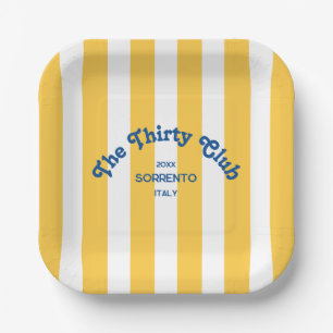 Assiettes En Carton The Thirty Club Plage Cabane Rayure 30e Anniversai