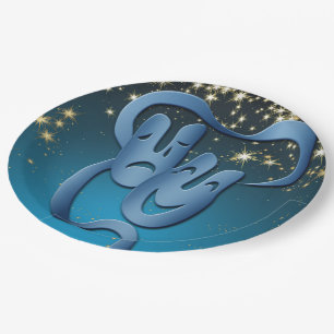 Assiettes En Carton Théâtre Masque Comédie Tragédie Stars Plaques de f