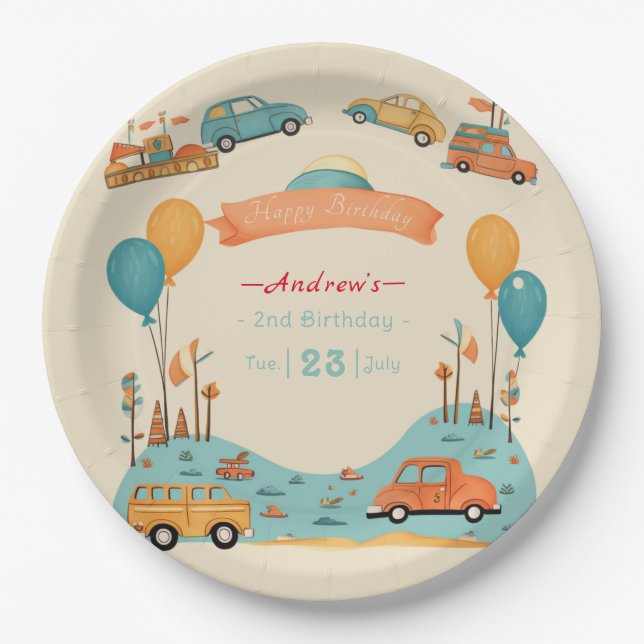 Assiettes En Carton Thème anniversaire de enfant (Devant)