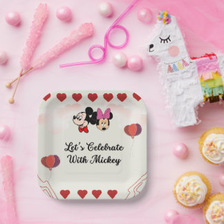 Assiettes En Carton Thème de Cute Mickey