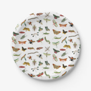 Assiettes En Carton Thème de fête d'anniversaire de l'insecte Vintage