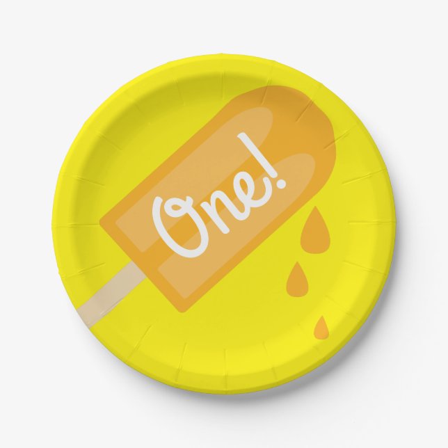 Assiettes En Carton Thème de fête d'anniversaire d'été mignon de (Devant)