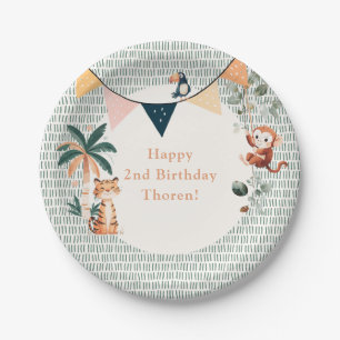 Assiettes En Carton Thème de fête d'anniversaire Jungle Sauvage