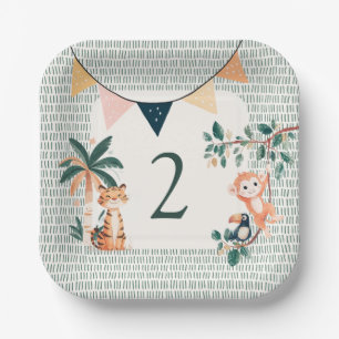 Assiettes En Carton Thème de fête d'anniversaire Jungle Sauvage