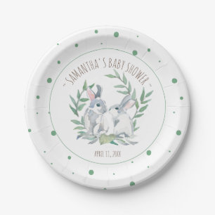 Assiettes En Carton Thème de fête de printemps mignon lapin