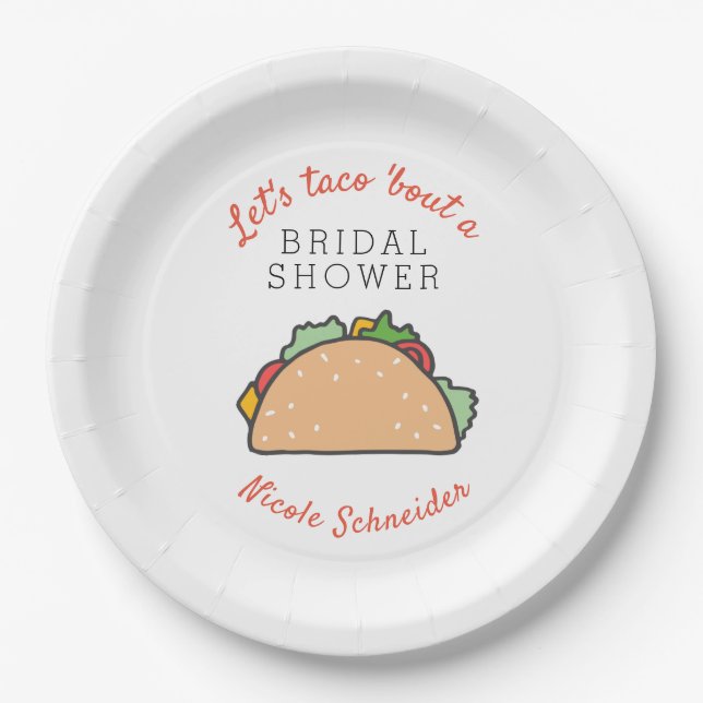 Assiettes En Carton Thème de Fiesta Parlons Tacos à propos d'une Fête  (Devant)