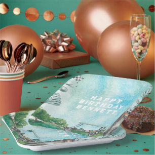 Assiettes En Carton Thème de golf   Plaques de papier par-tee d'annive