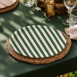 Assiettes En Carton Thème de golf rayures vertes Shower de mariage