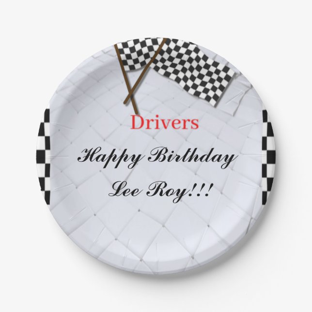 Assiettes En Carton Thème de la course à la victoire (Devant)