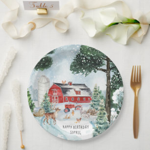 Assiettes En Carton Thème de la ferme Fête d'anniversaire de la gran