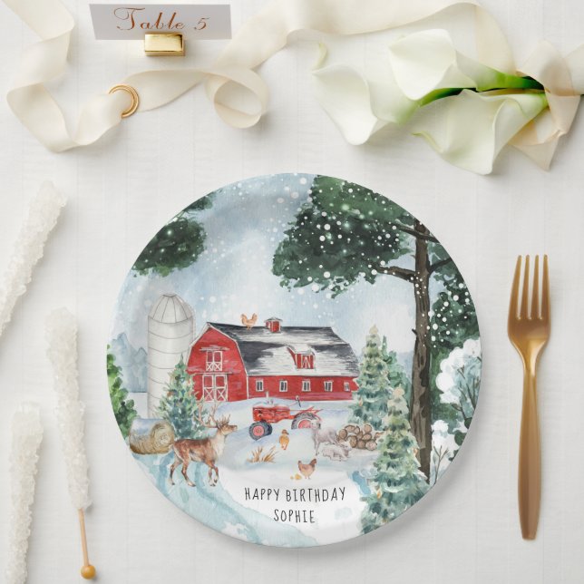 Assiettes En Carton Thème de la ferme | Fête d'anniversaire de la gran (Mariage)