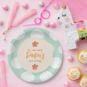 Assiettes En Carton Thème de la fête de la plage côtière