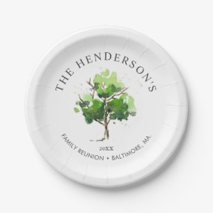 Assiettes En Carton Thème de l'arbre généalogique Réunion familia