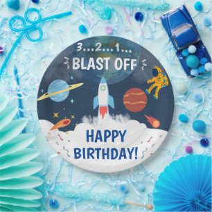 Assiettes En Carton Thème de l'astronaute de la fête