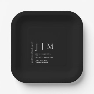 Assiettes En Carton Thème de mariage événementiel formel noir