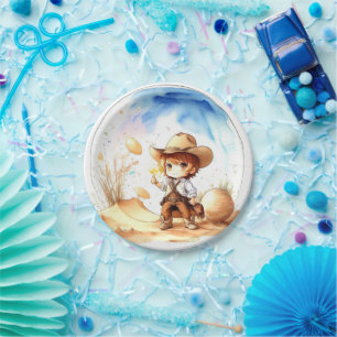 Assiettes En Carton Thème Inspiré Cowboy Baby Boy Douche