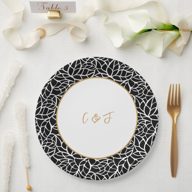 Assiettes En Carton Thème Mariage botanique moderne (Mariage)