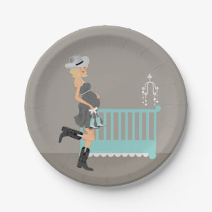 Assiettes En Carton Thème occidental de cowboy de pays blond de baby