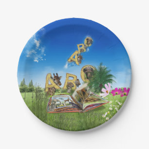 Assiettes En Carton Thèmes ABC Capital Alphabet.