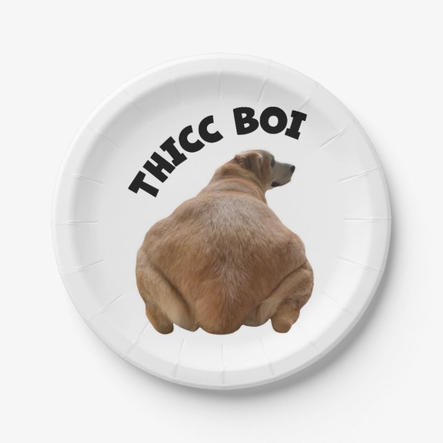 Assiettes En Carton Thicc Boi Gras et amusant Yellow Labrador Retrieve (Devant)