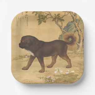 Assiettes En Carton Tibétain Mastiff Vintage Art Impérial Chinois