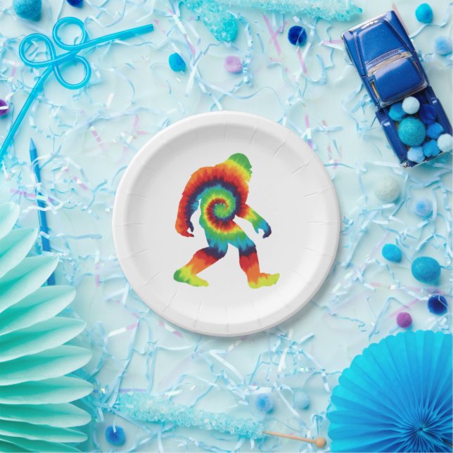 Assiettes En Carton Tie Dye Bigfoot (Fête)